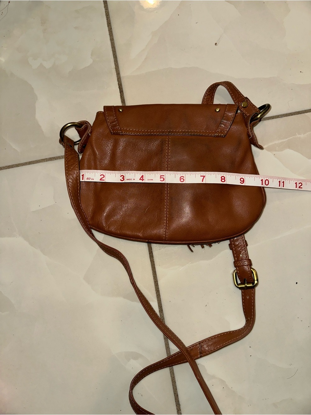 Aldo Tan Leather Mini Crossbody with Tassel and Studs - Picture 5 of 8